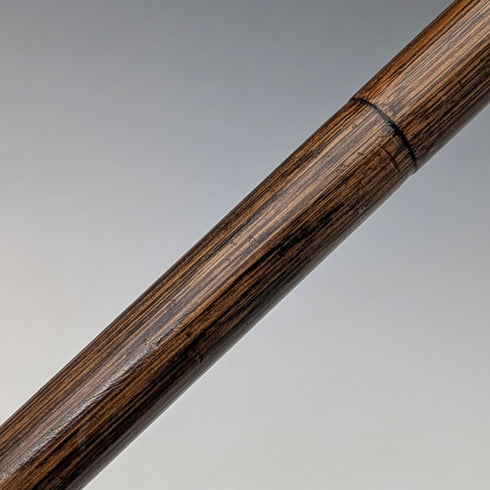 1914年 英国アンティーク ブラウンシャフト 曲がりハンドル 純銀装飾 ステッキ 杖 85cm J Howell&Co